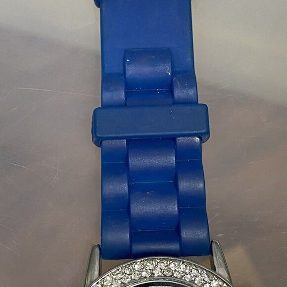 Vivani Rhinestone Embellished Blue Silicone Band Quartz Watch. - Picture 9 of 9